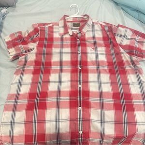 Timberland Red and White Checkered Men's Shirt